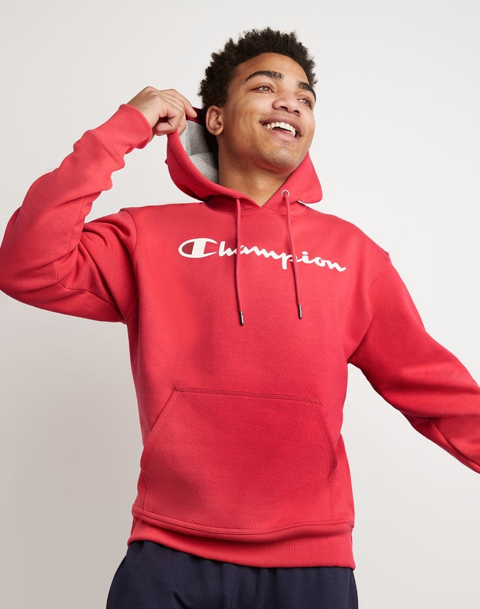 Sudadera Con Capucha Champion Hombre - Powerblend Fleece Script Logo ( Rojas ) 1934687-KB